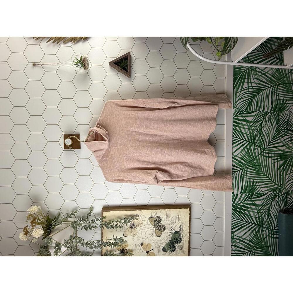 Madewell Light Pink Boxy Lightweight Cotton Turtleneck Tee - Size - Small